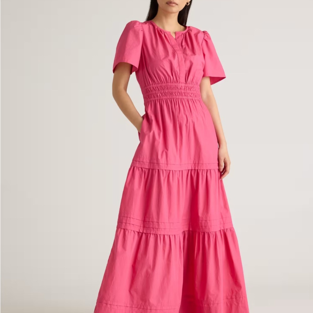 NWT Quince Organic Cotton Poplin Tiered Maxi Dress